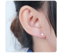 Heart Shaped Silver Ear Stud STS-5308